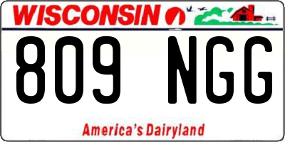 WI license plate 809NGG