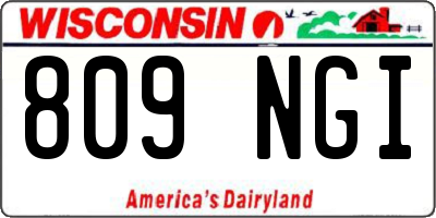 WI license plate 809NGI