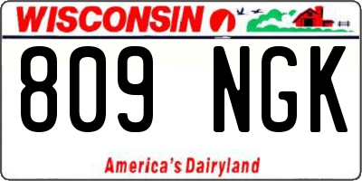 WI license plate 809NGK