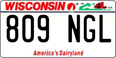 WI license plate 809NGL