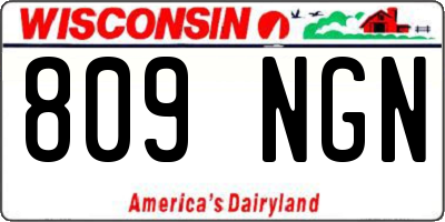 WI license plate 809NGN
