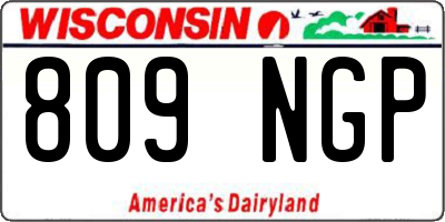 WI license plate 809NGP