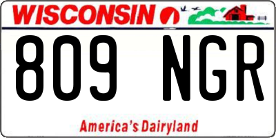 WI license plate 809NGR