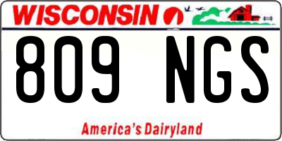 WI license plate 809NGS
