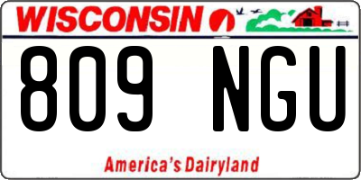 WI license plate 809NGU
