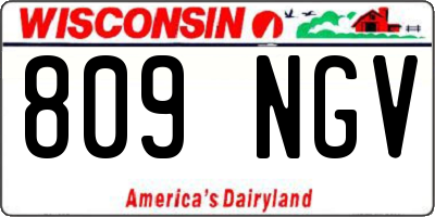 WI license plate 809NGV