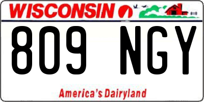 WI license plate 809NGY