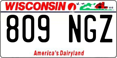 WI license plate 809NGZ