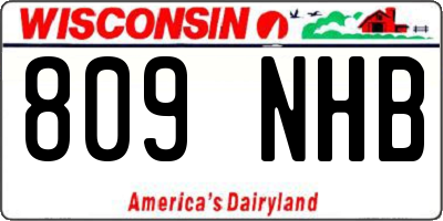 WI license plate 809NHB