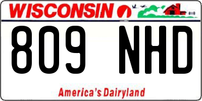WI license plate 809NHD