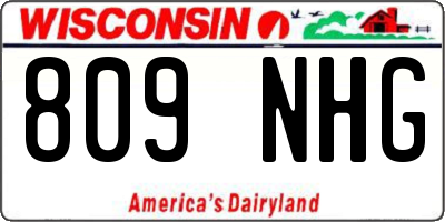 WI license plate 809NHG