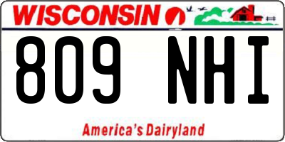 WI license plate 809NHI