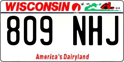WI license plate 809NHJ