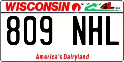 WI license plate 809NHL