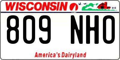 WI license plate 809NHO