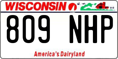 WI license plate 809NHP