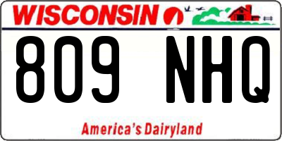WI license plate 809NHQ