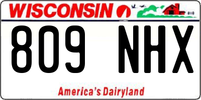 WI license plate 809NHX