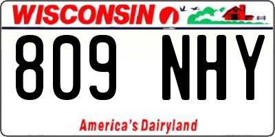 WI license plate 809NHY
