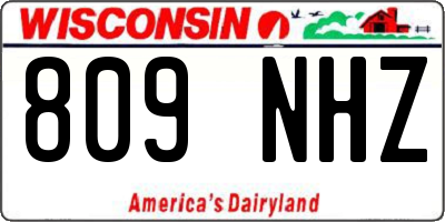 WI license plate 809NHZ