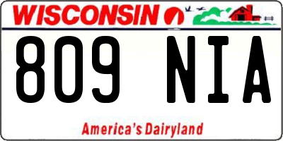 WI license plate 809NIA