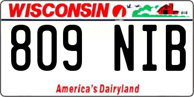 WI license plate 809NIB
