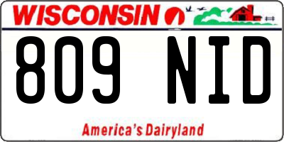 WI license plate 809NID