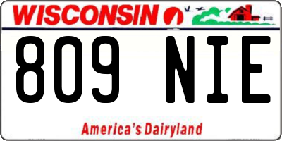 WI license plate 809NIE