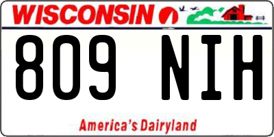WI license plate 809NIH