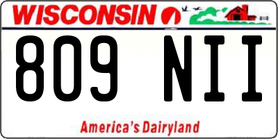 WI license plate 809NII