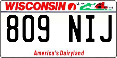 WI license plate 809NIJ