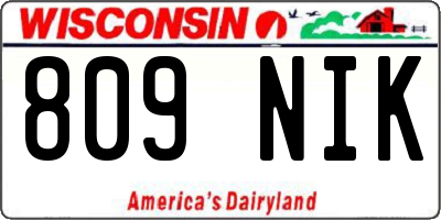 WI license plate 809NIK