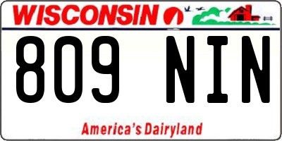 WI license plate 809NIN