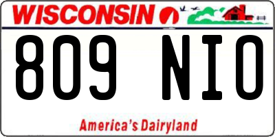 WI license plate 809NIO
