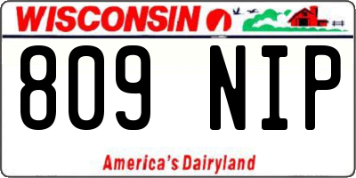 WI license plate 809NIP
