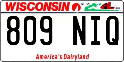 WI license plate 809NIQ