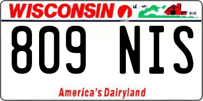 WI license plate 809NIS