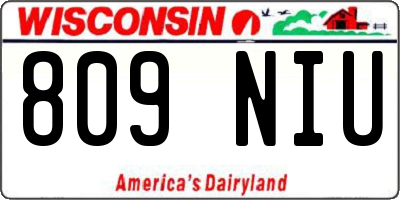 WI license plate 809NIU