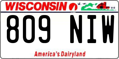 WI license plate 809NIW