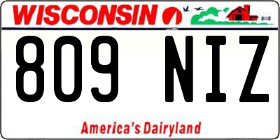 WI license plate 809NIZ