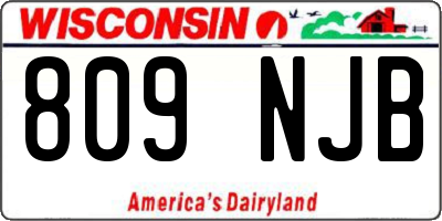 WI license plate 809NJB