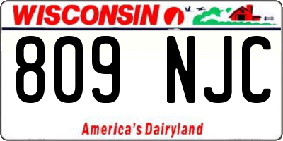WI license plate 809NJC