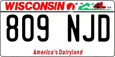 WI license plate 809NJD