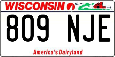 WI license plate 809NJE