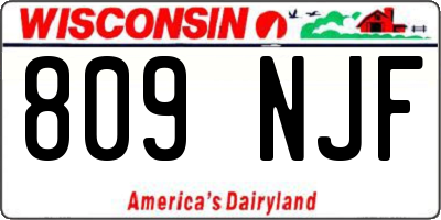 WI license plate 809NJF