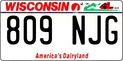 WI license plate 809NJG