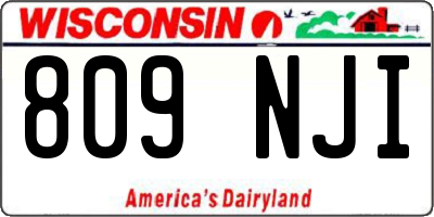 WI license plate 809NJI