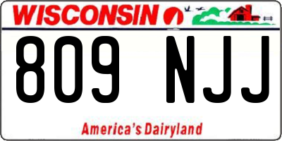 WI license plate 809NJJ