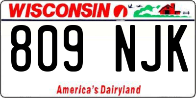 WI license plate 809NJK