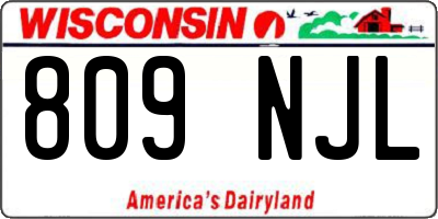 WI license plate 809NJL